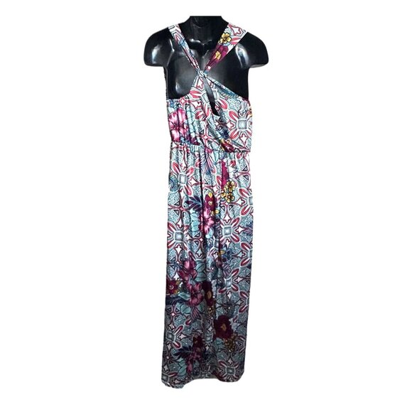 Women Love Tropical Print Maxi Sundress  Razor Back - Picture 8 of 10